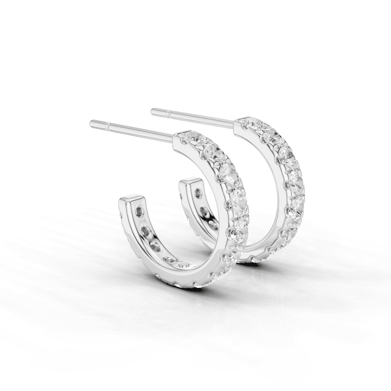 12mm Half Hoops with Round Cut Diamonds