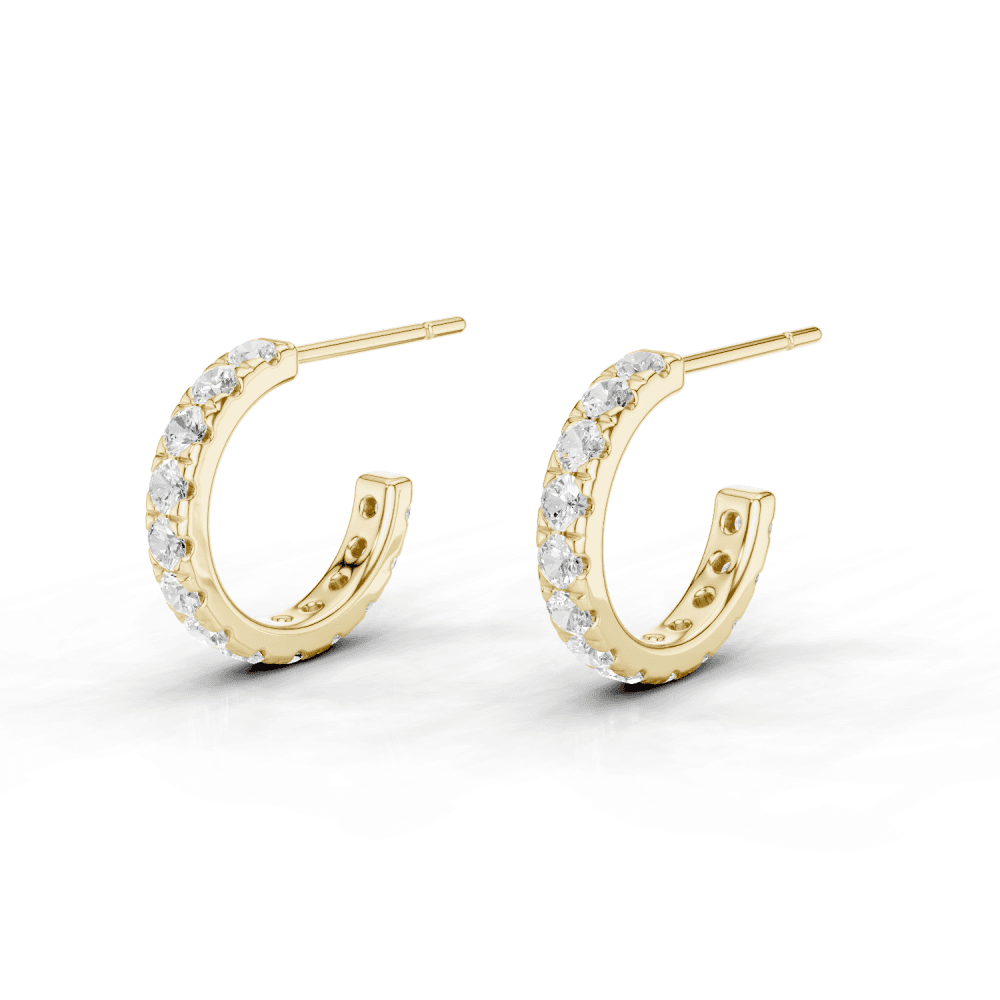 12mm Half Hoops with Round Cut Diamonds