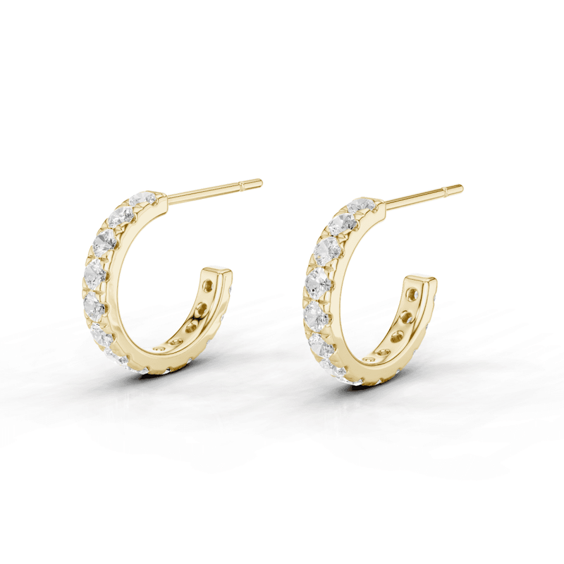 12mm Half Hoops with Round Cut Diamonds