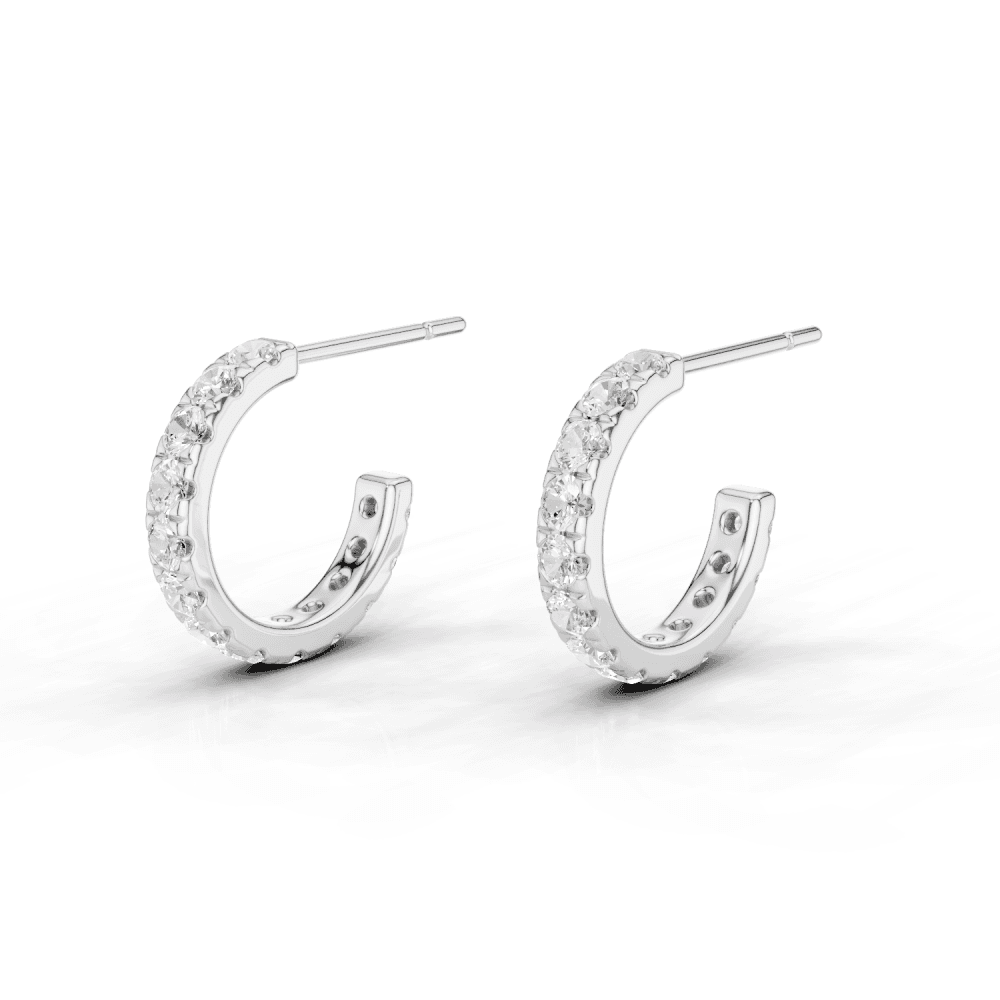 12mm Half Hoops with Round Cut Diamonds
