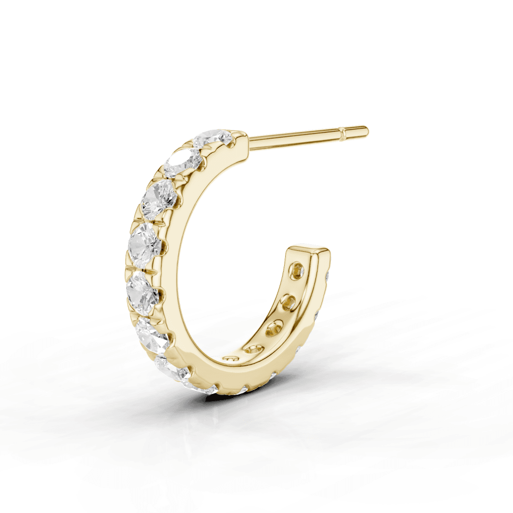12mm Half Hoops with Round Cut Diamonds