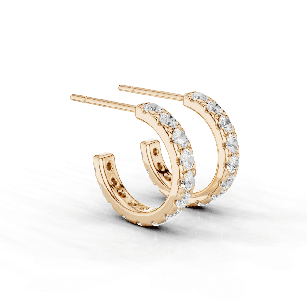 12mm Half Hoops with Round Cut Diamonds