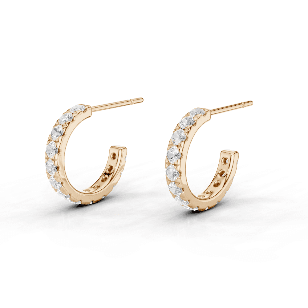 12mm Half Hoops with Round Cut Diamonds