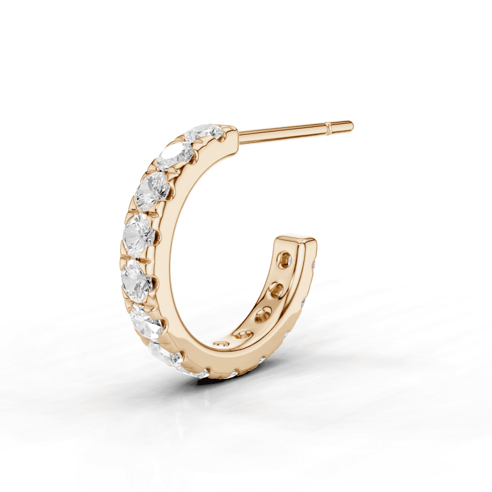 12mm Half Hoops with Round Cut Diamonds