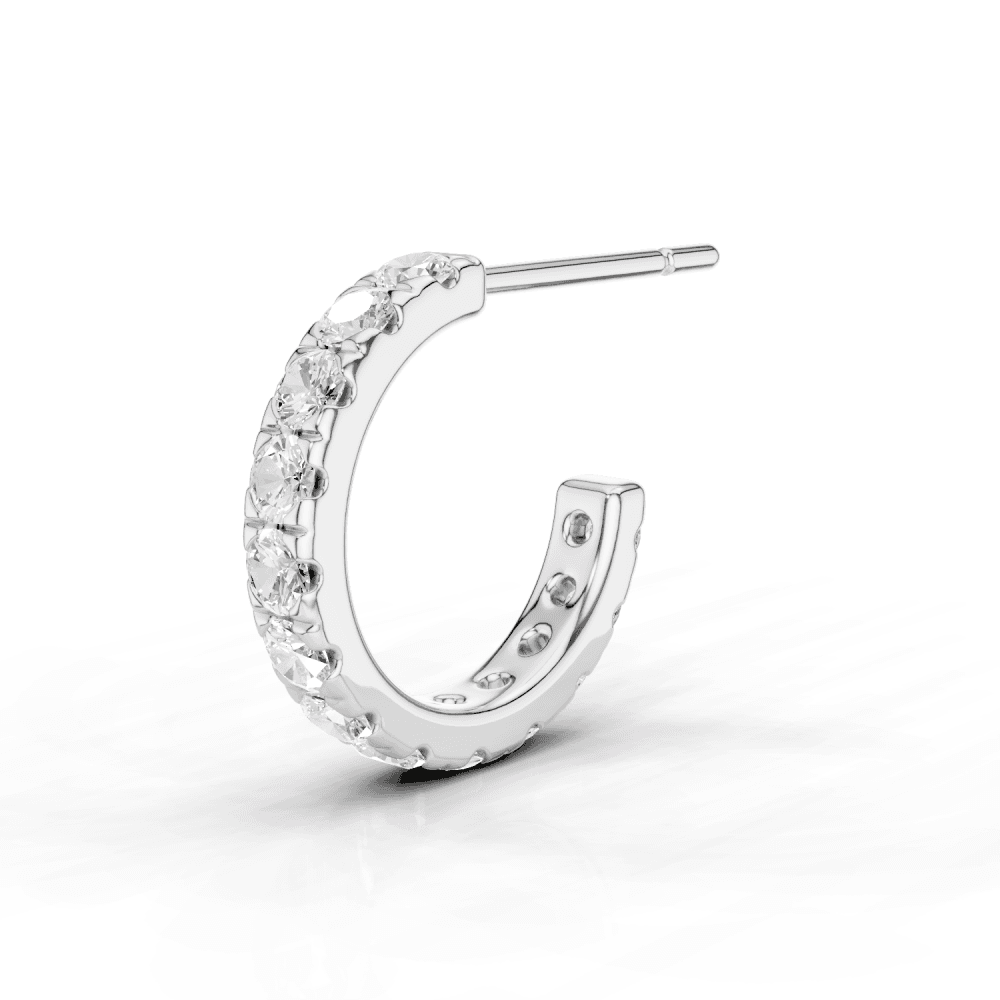 12mm Half Hoops with Round Cut Diamonds
