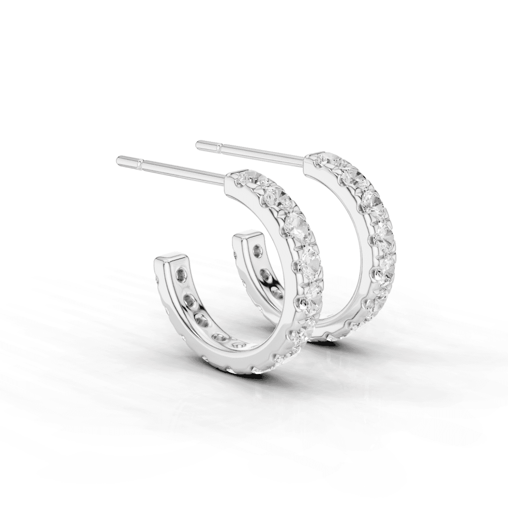 12mm Half Hoops with Round Cut Diamonds