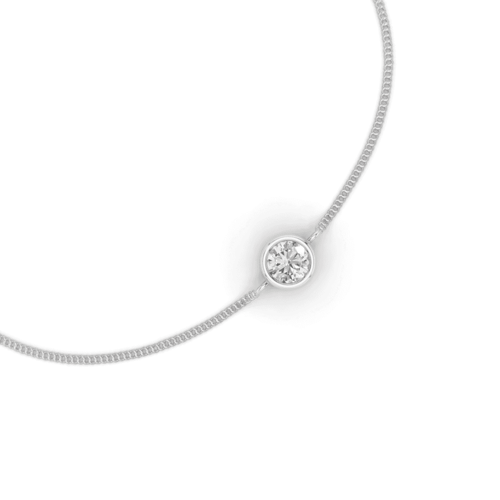 Round Cut Diamond Bezel Set Floating Bracelet
