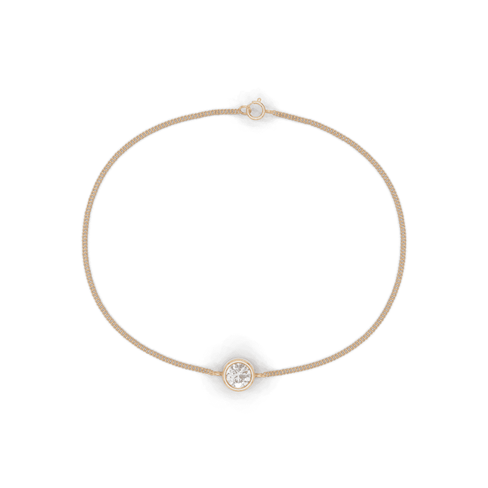 Round Cut Diamond Bezel Set Floating Bracelet