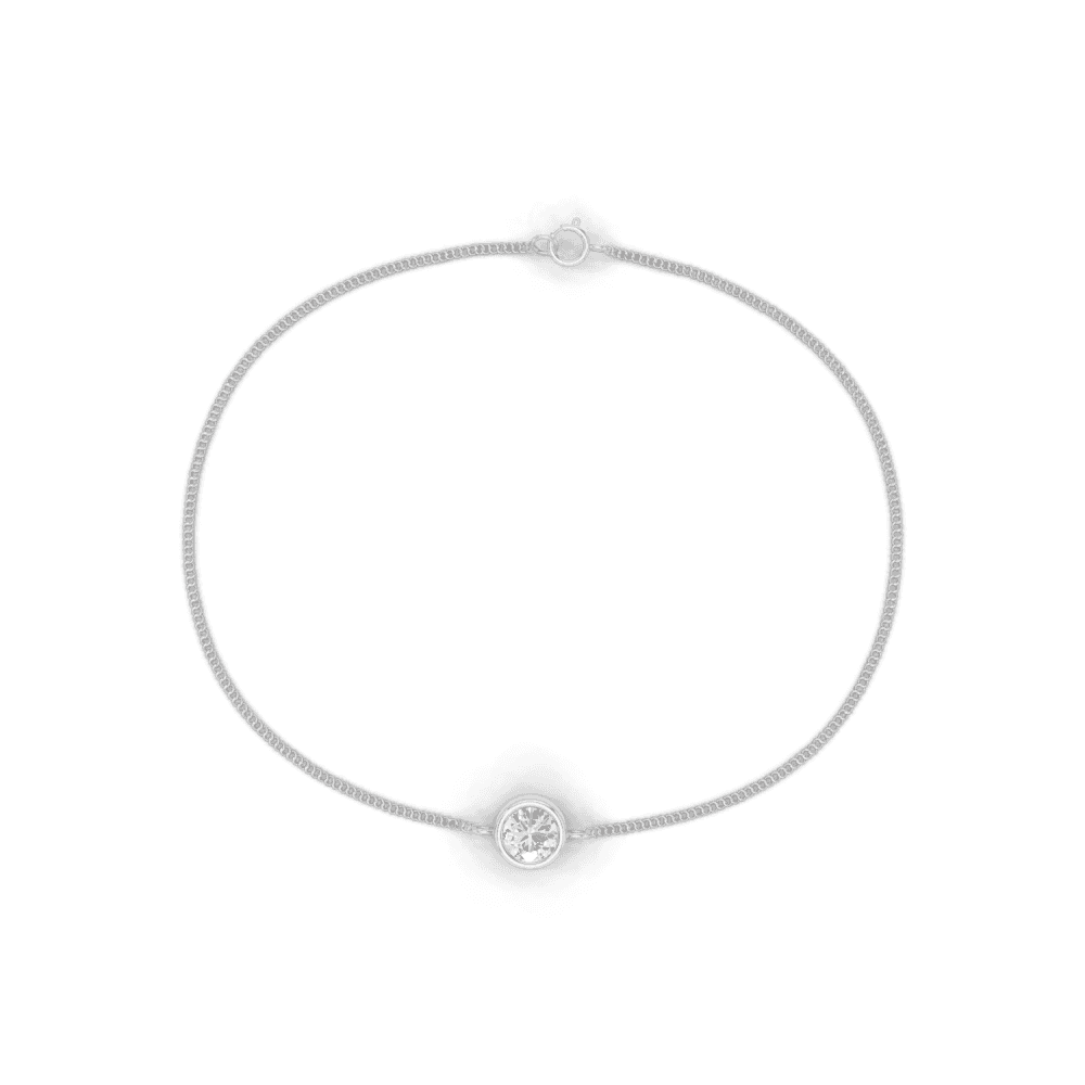 Round Cut Diamond Bezel Set Floating Bracelet