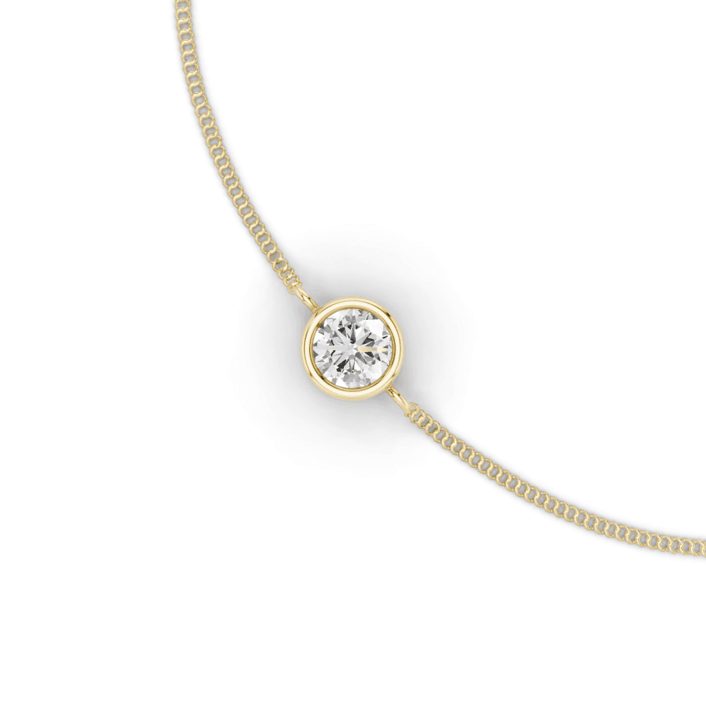 Round Cut Diamond Bezel Set Floating Bracelet