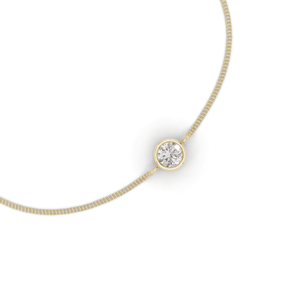 Round Cut Diamond Bezel Set Floating Bracelet