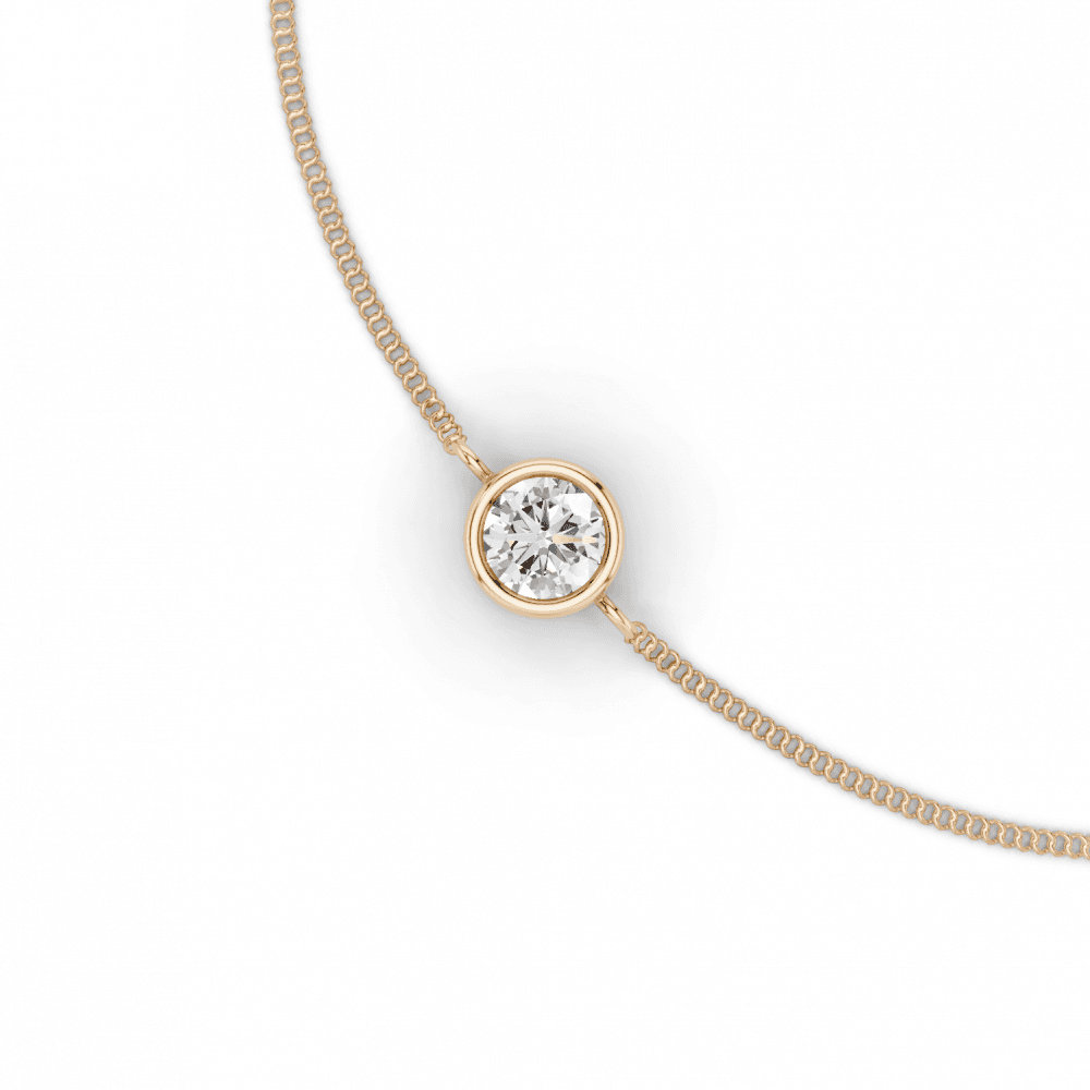 Round Cut Diamond Bezel Set Floating Bracelet