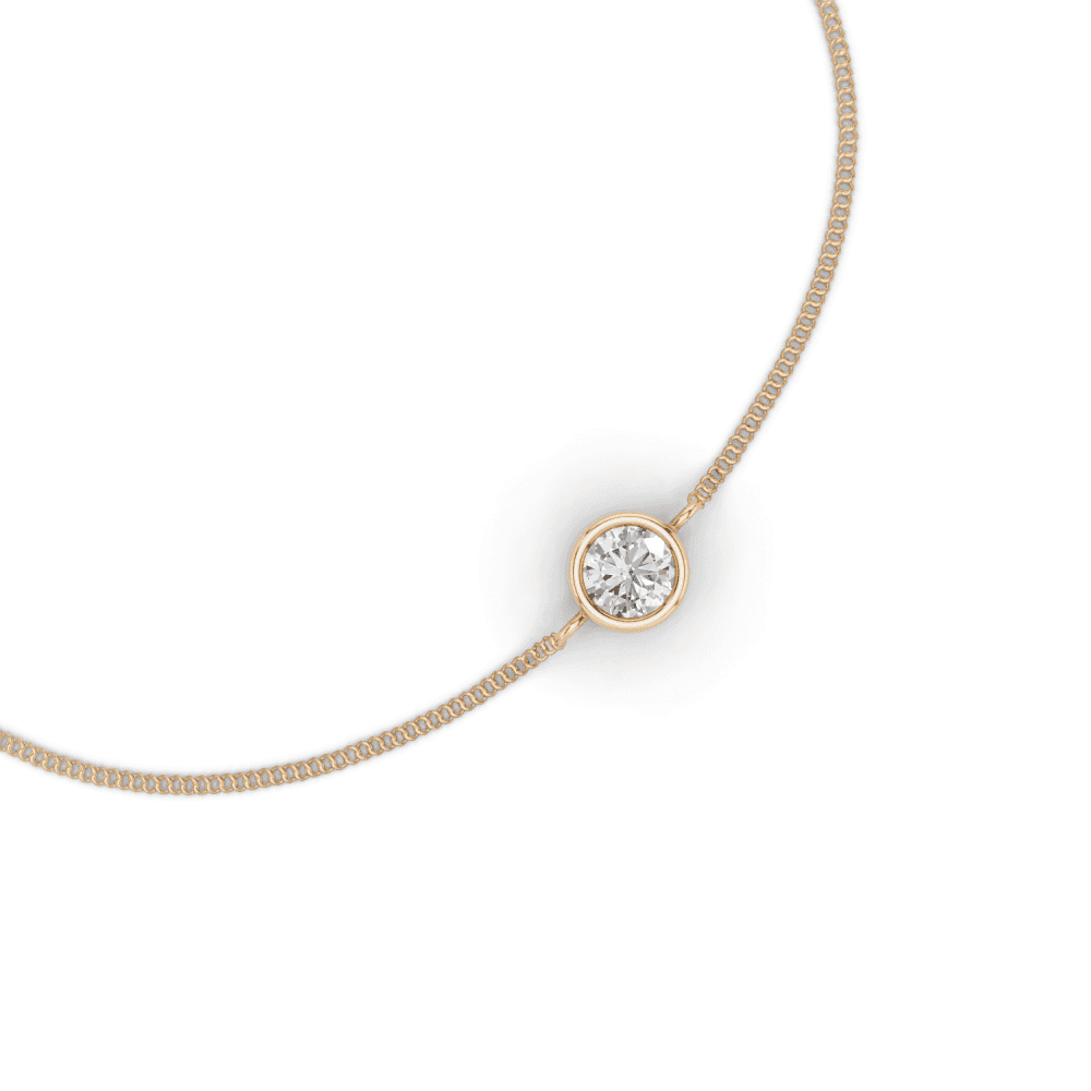 Round Cut Diamond Bezel Set Floating Bracelet