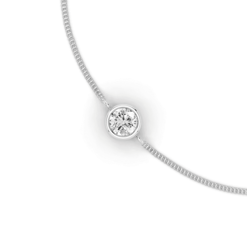 Round Cut Diamond Bezel Set Floating Bracelet