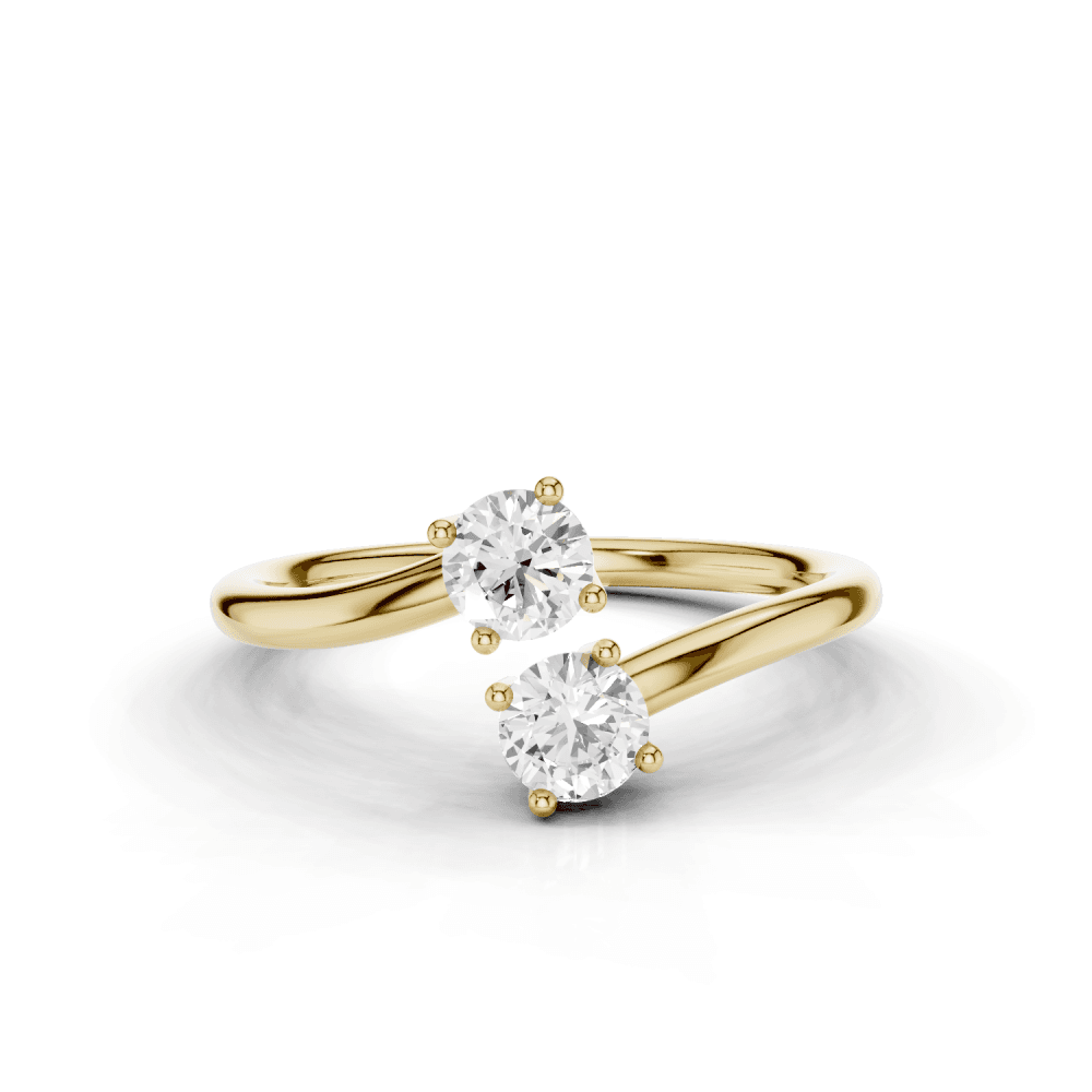 Round Cut Adjustable Toi et Moi Ring