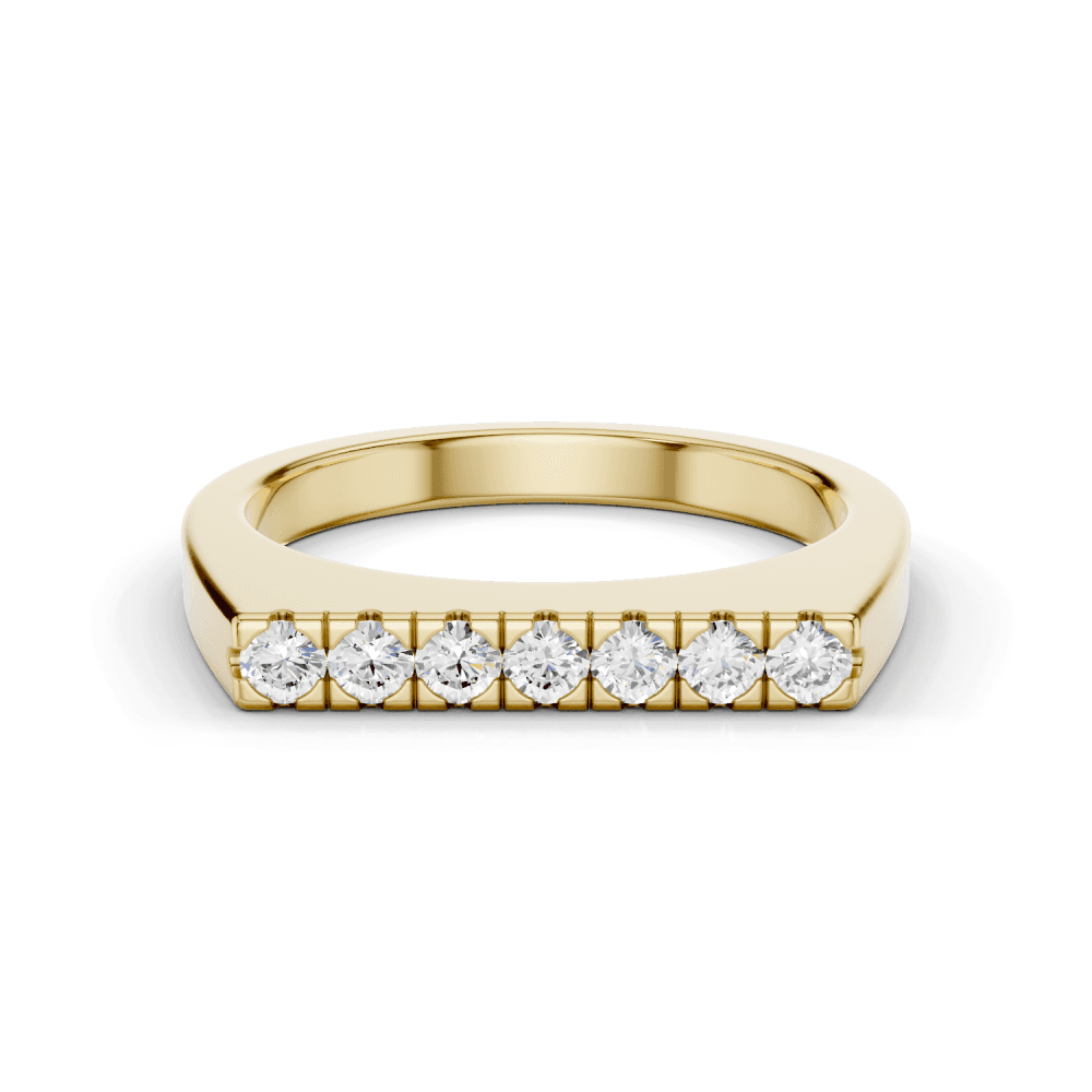 Round Cut Pavé Signet Ring