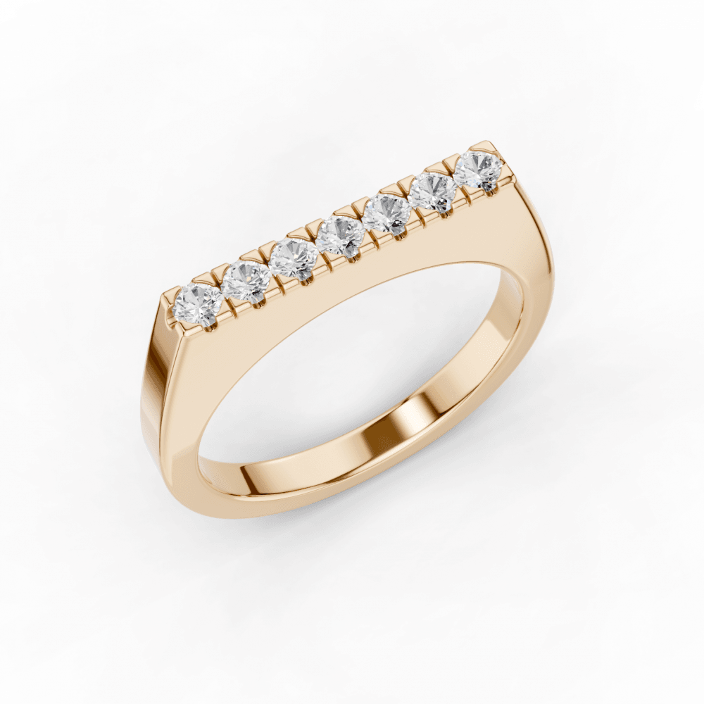 Round Cut Pavé Signet Ring