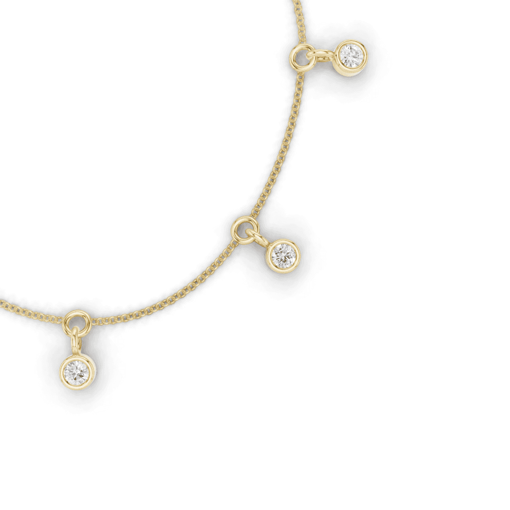 Round Cut Diamond Floating Charm Bracelet