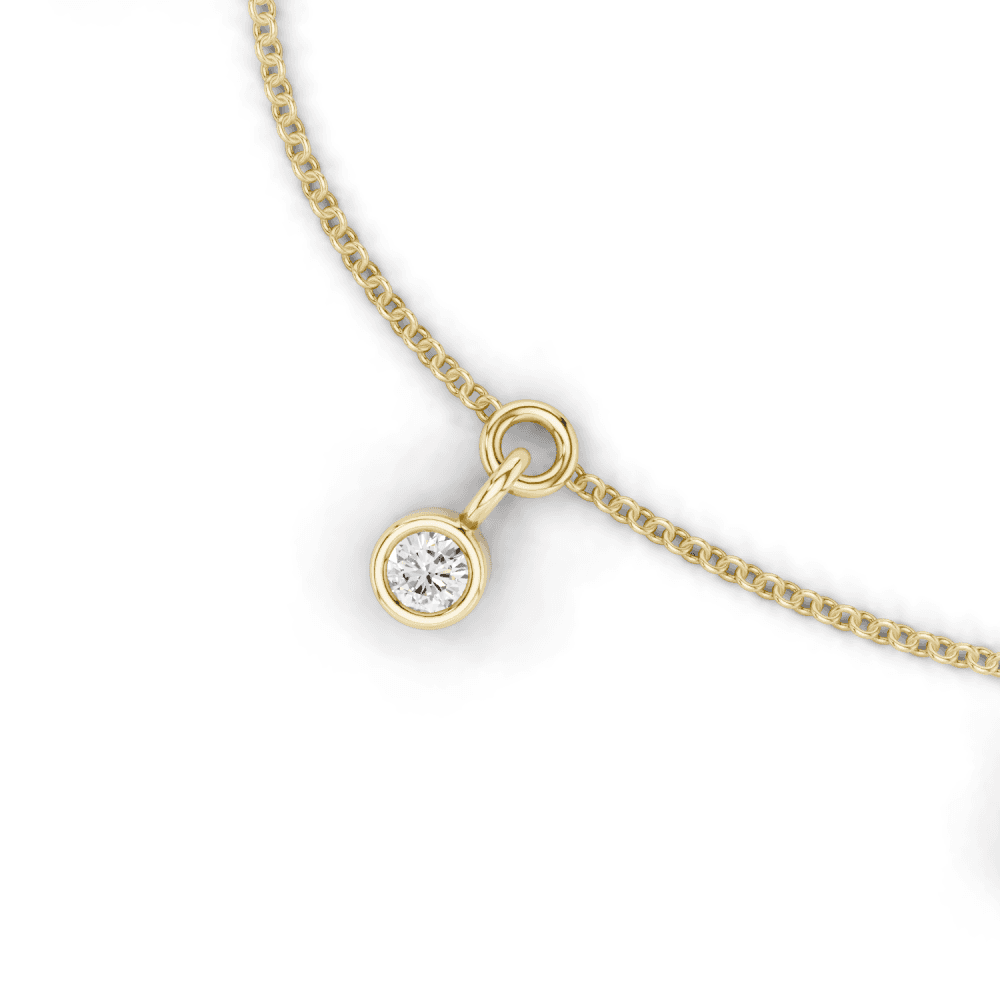 Round Cut Diamond Floating Charm Bracelet