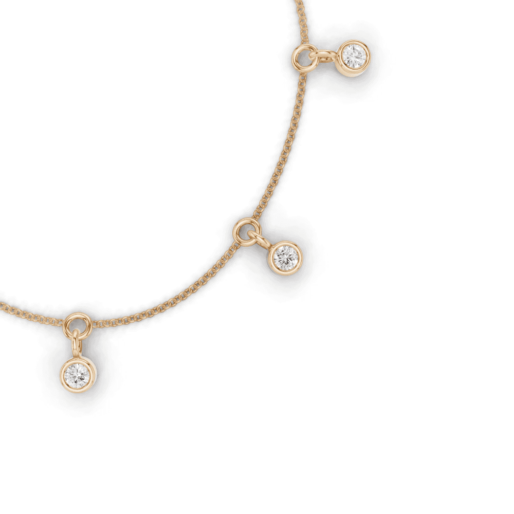 Round Cut Diamond Floating Charm Bracelet