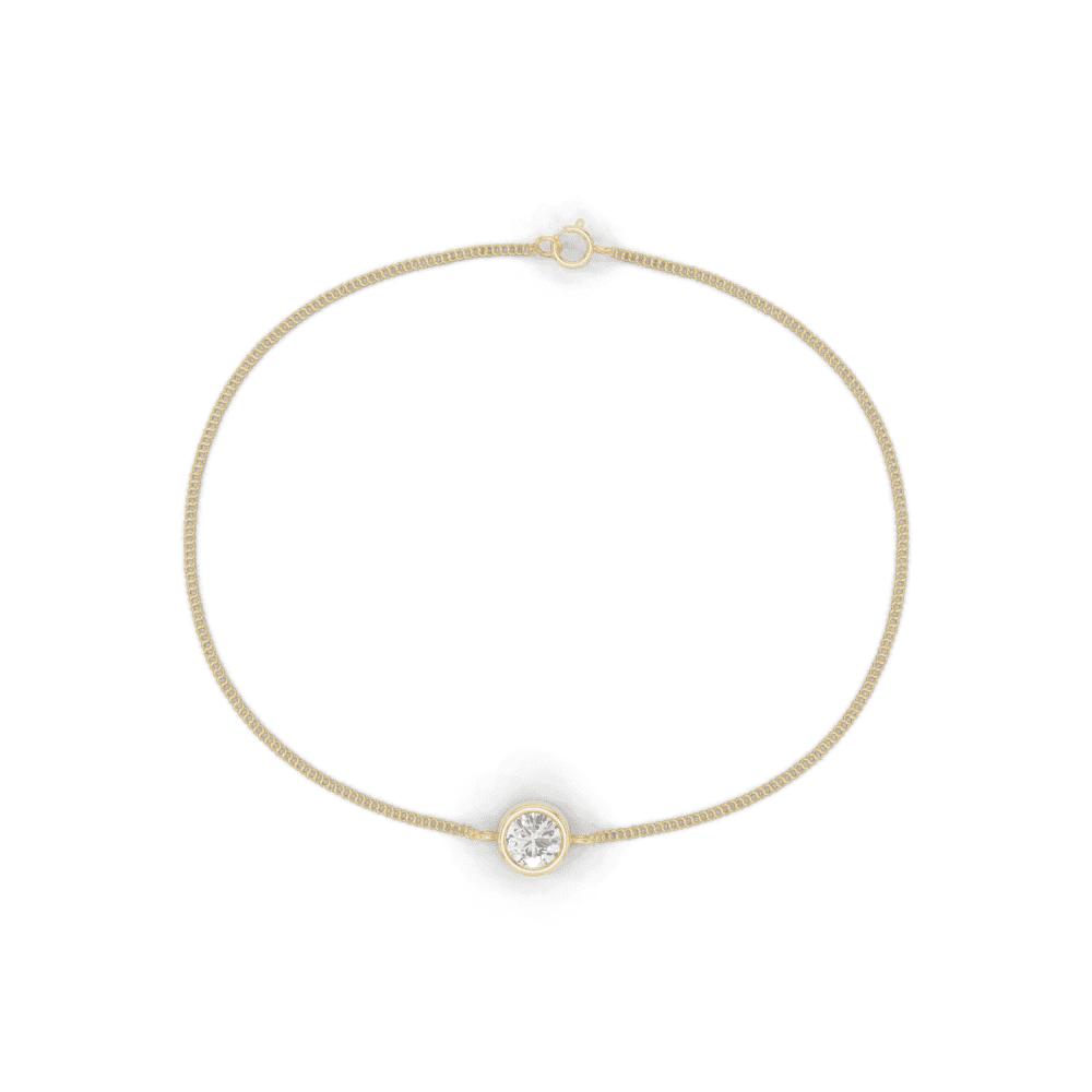 Round Cut Diamond Bezel Set Floating Bracelet