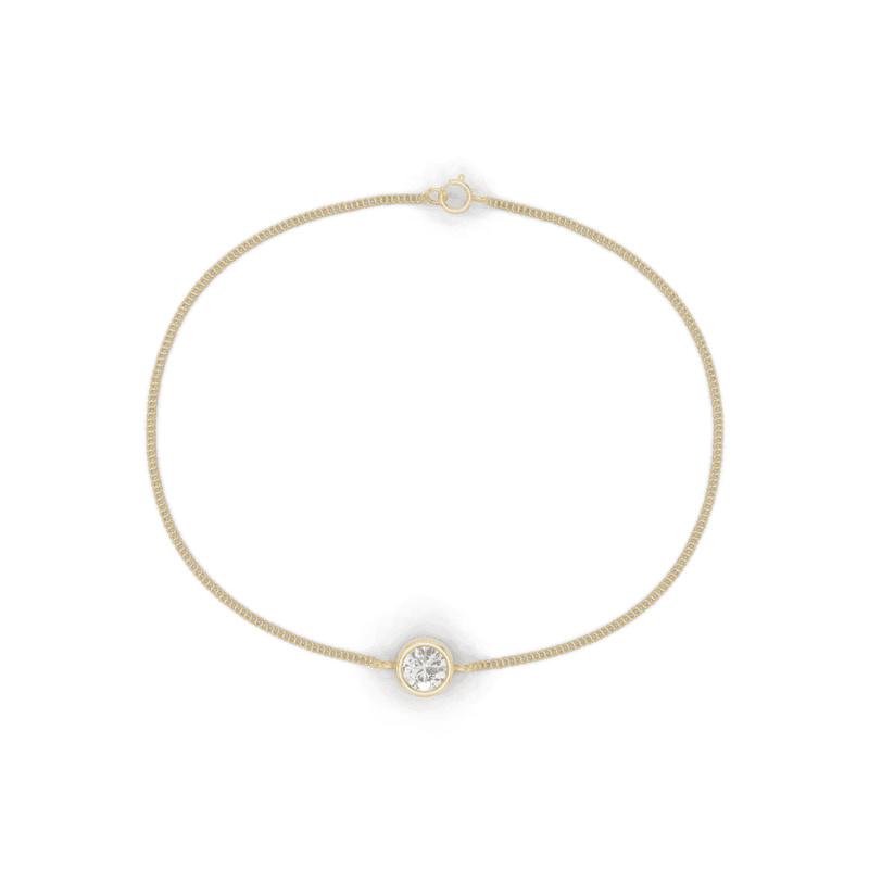 Round Cut Diamond Bezel Set Floating Bracelet
