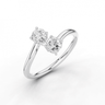 Round Cut Adjustable Toi et Moi Ring