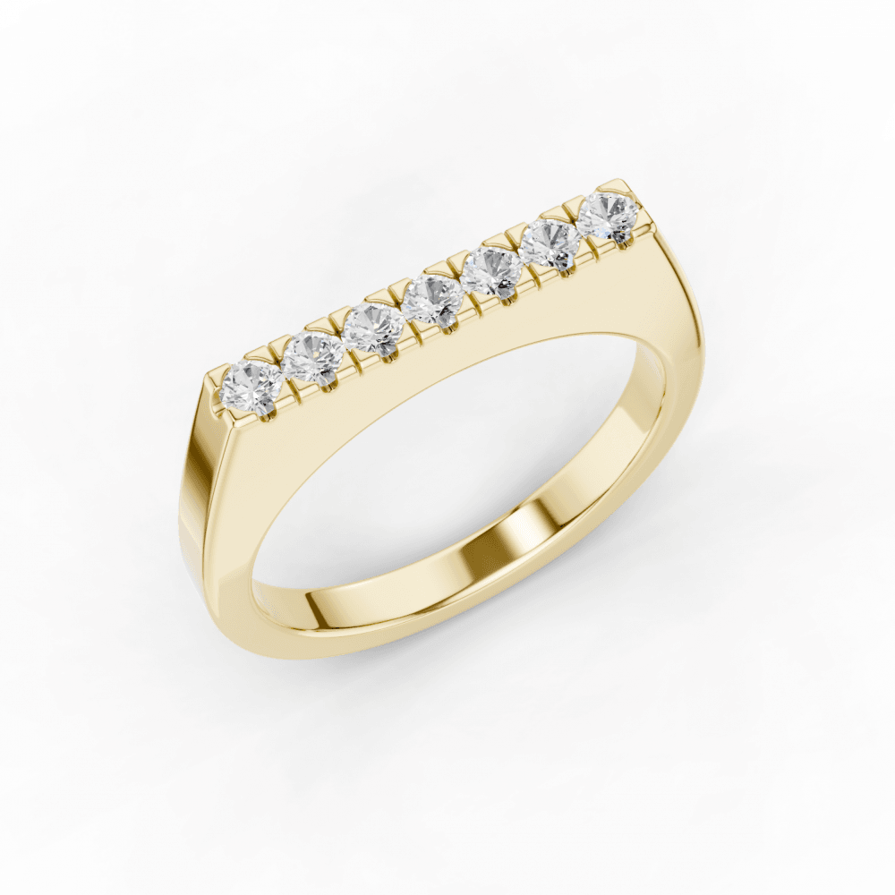 Round Cut Pavé Signet Ring