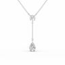 Round Cut and Pear Cut Diamond Lariat Necklace