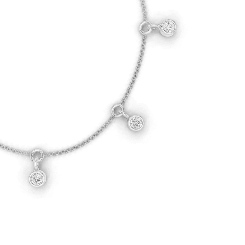 Round Cut Diamond Floating Charm Bracelet