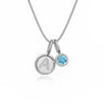 9ct Gold Aquamarine Letter Charm Necklace