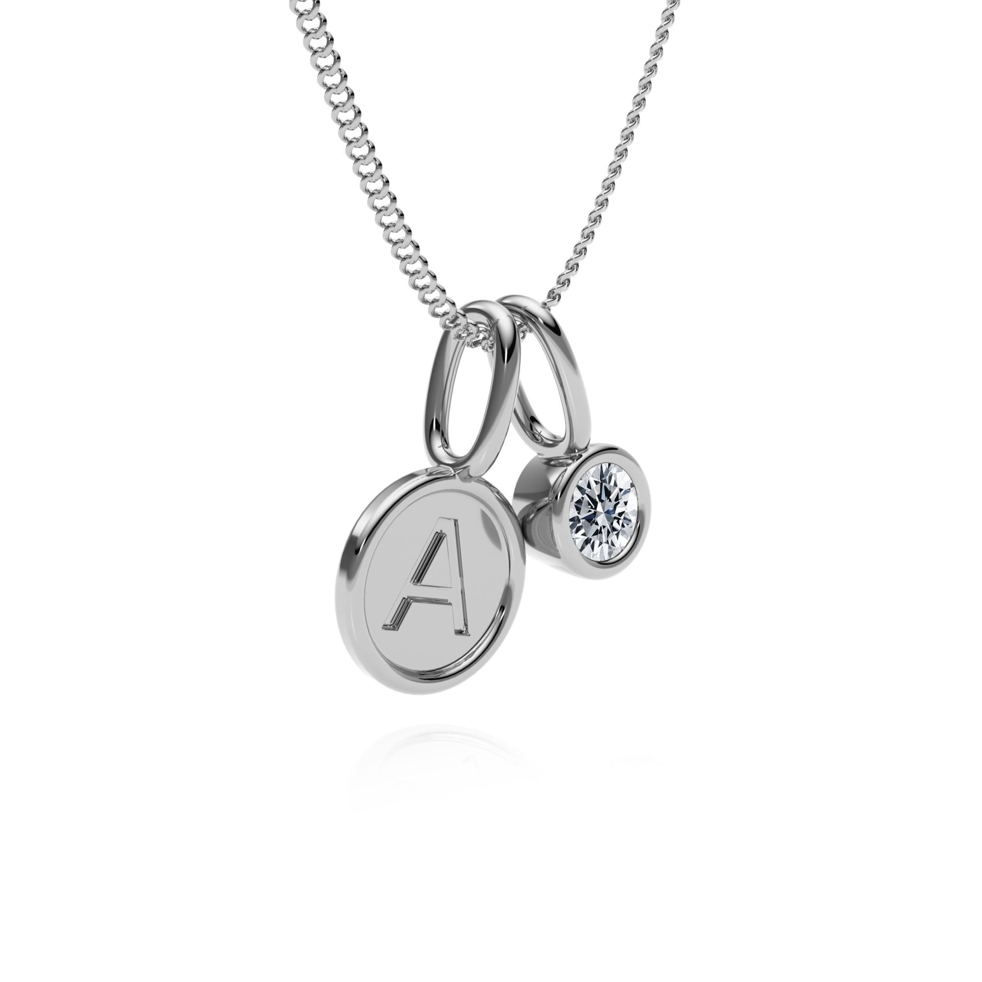 9ct Gold Lab Diamond Letter Charm Necklace