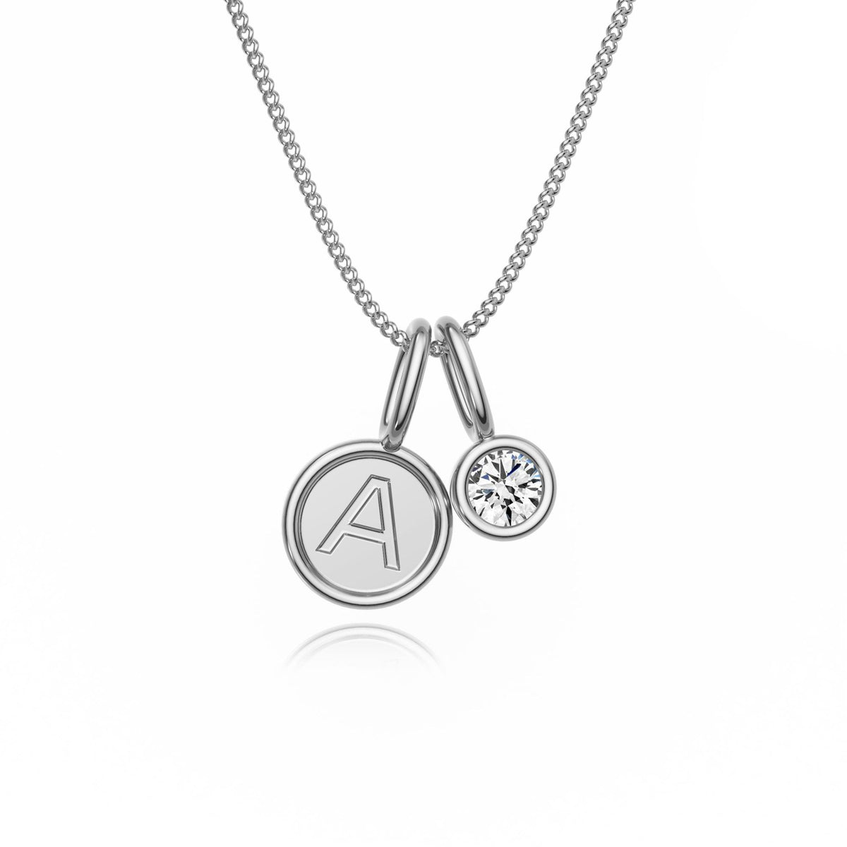9ct Gold Lab Diamond Letter Charm Necklace
