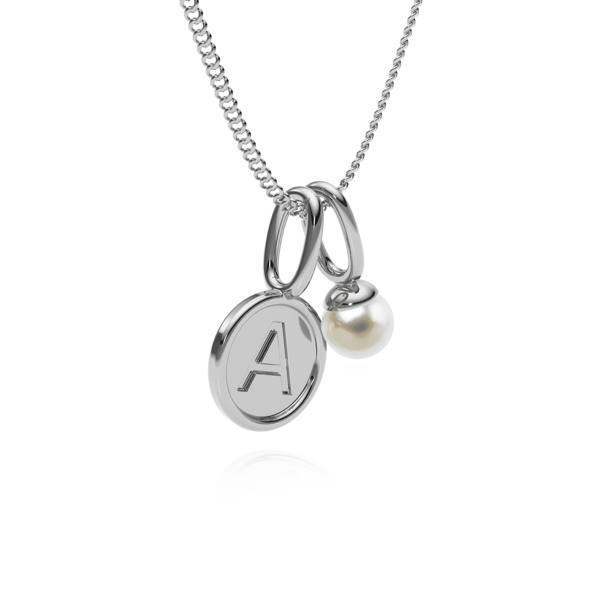 9ct Gold Pearl Letter Charm Necklace