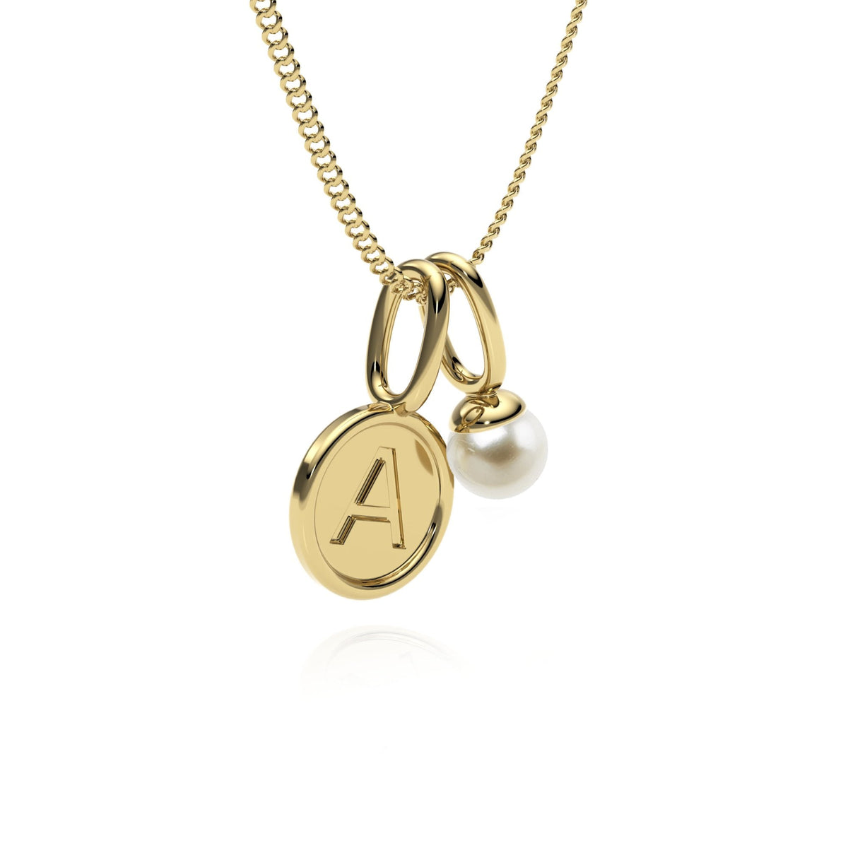 9ct Gold Pearl Letter Charm Necklace