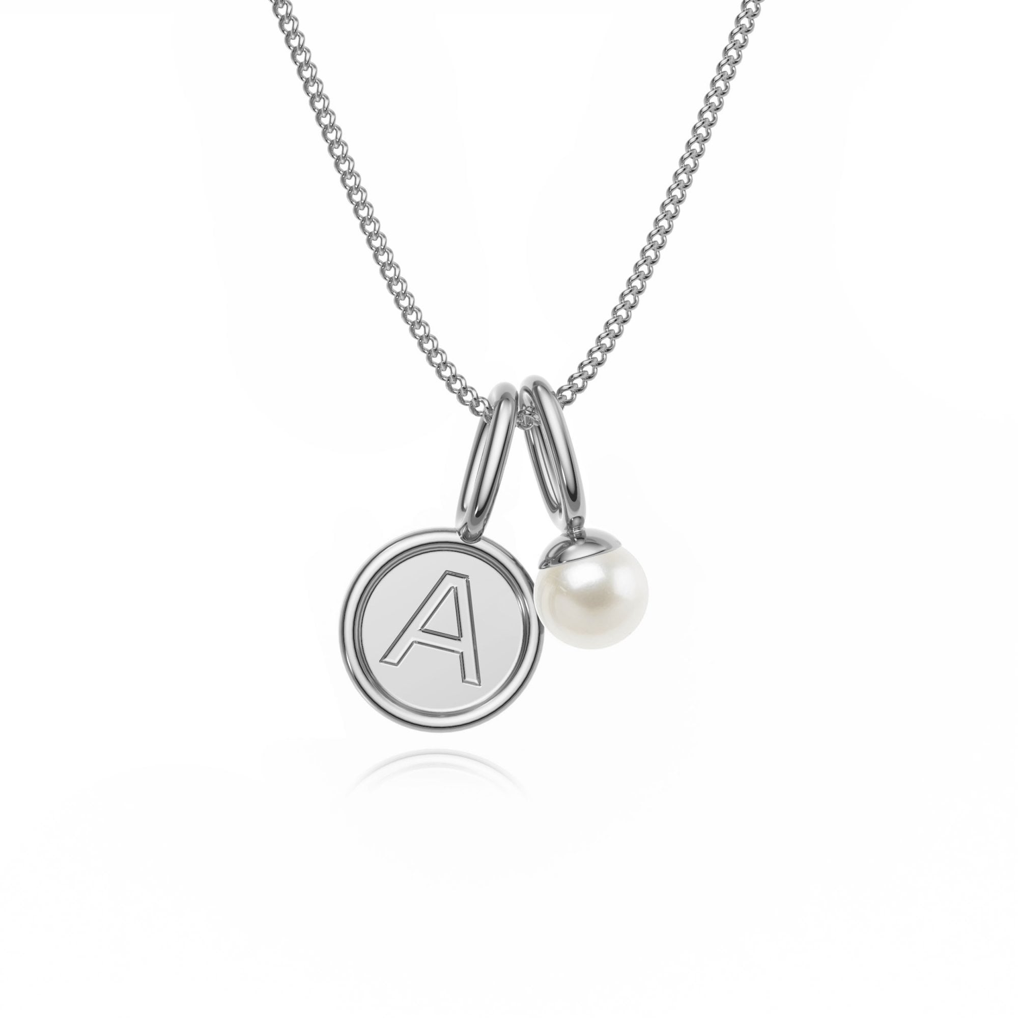 9ct Gold Pearl Letter Charm Necklace