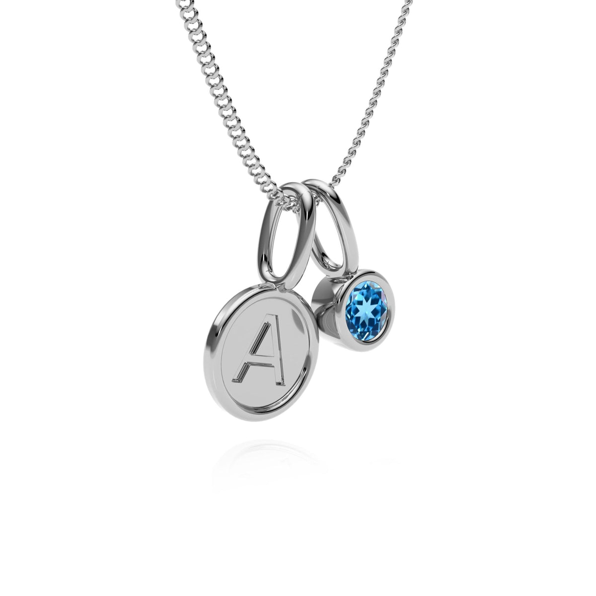9ct Gold Topaz Letter Charm Necklace