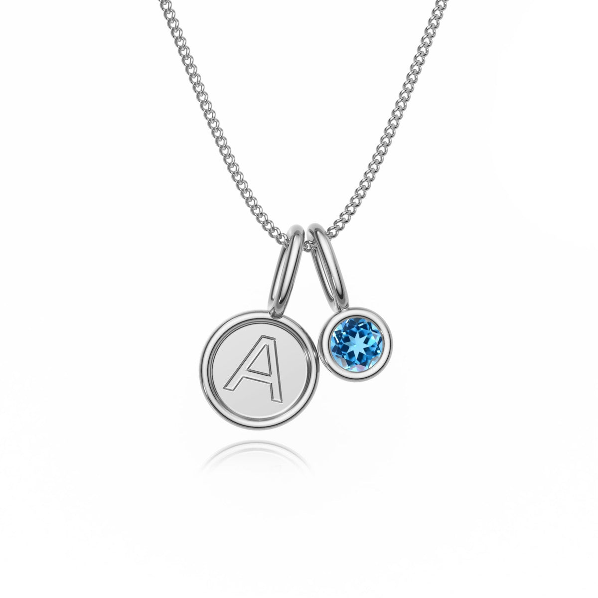 9ct Gold Topaz Letter Charm Necklace