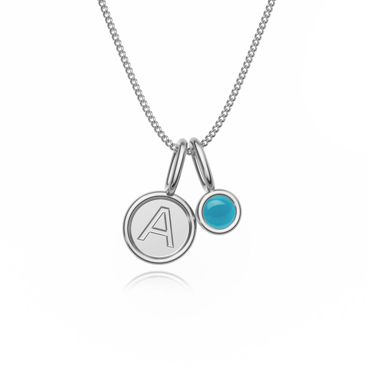 9ct Gold Turquoise Letter Charm Necklace