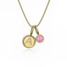9ct Gold Pink Tourmaline Letter Charm Necklace