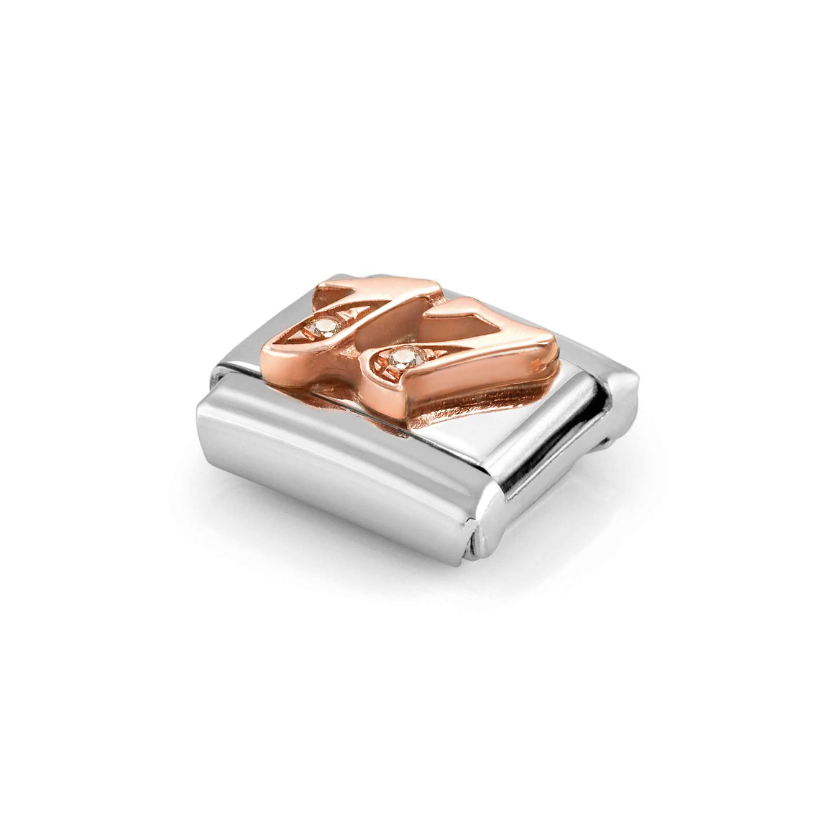 Nomination Number 17 with CZ 9ct Gold and Stainless Steel Composable Charm