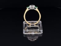 18ct Yellow Gold 0.91ct E/VS2 Diamond & Tsavorite Trilogy Ring Size L 2.9g