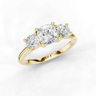 Forget-Me-Not Cushion Cut Diamond Trilogy Ring