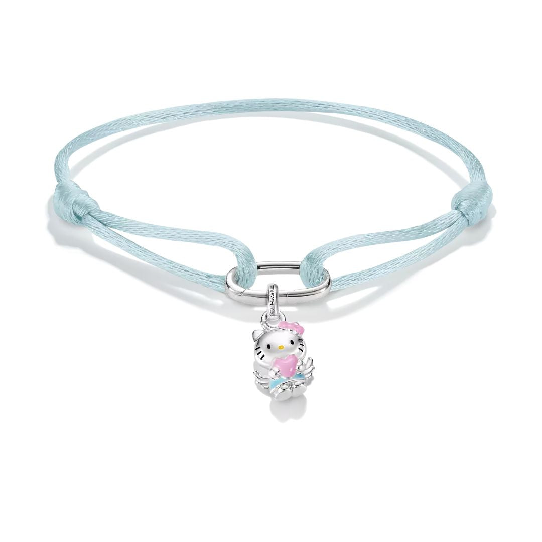 Thomas Sabo Hello Kitty Blue Textile Bracelet with Angel Charm