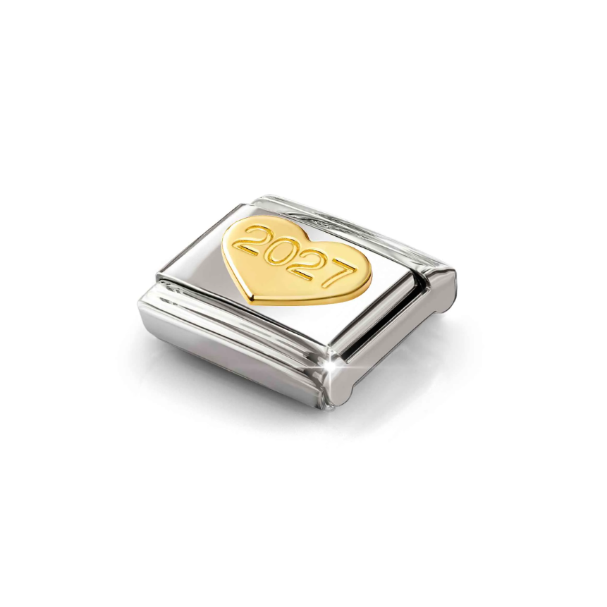 Nomination 2027 Heart 18ct Gold and Stainless Steel Composable Charm