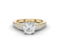 Calla Round Cut Decorative Diamond Solitaire Ring With Hidden Stone