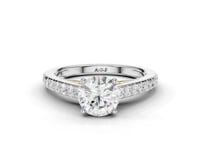 Calla Round Cut Decorative Diamond Solitaire Ring With Hidden Stone