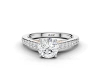 Calla Round Cut Decorative Diamond Solitaire Ring With Hidden Stone