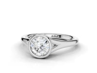 Aster Round Cut Diamond Rubover Solitaire Ring