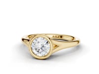 Aster Round Cut Diamond Rubover Solitaire Ring